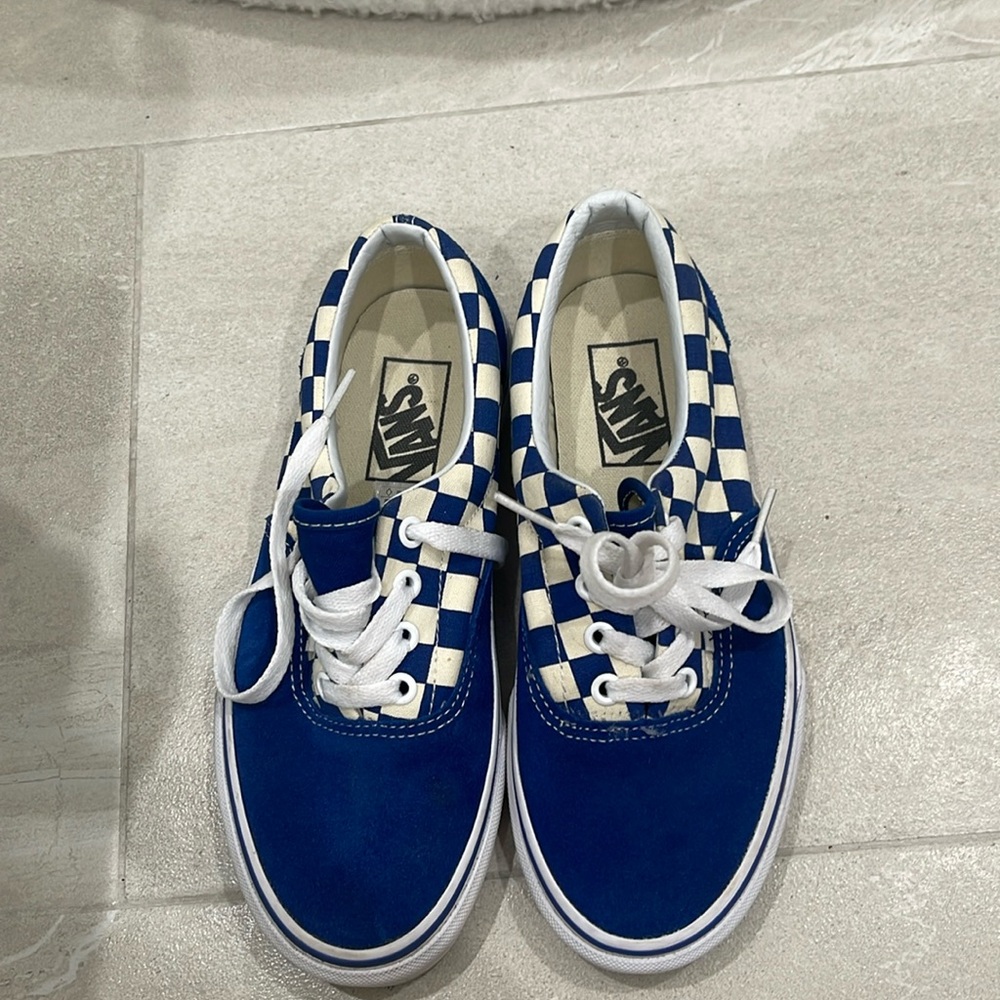 Blue checkered vans